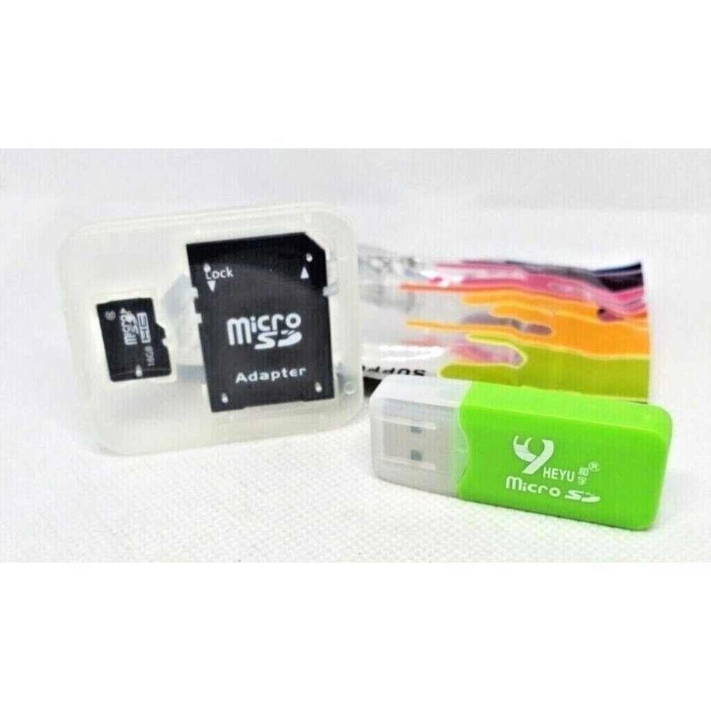 Lime Green 16G USB SD Card Reader File Video Music Holder Micro SD